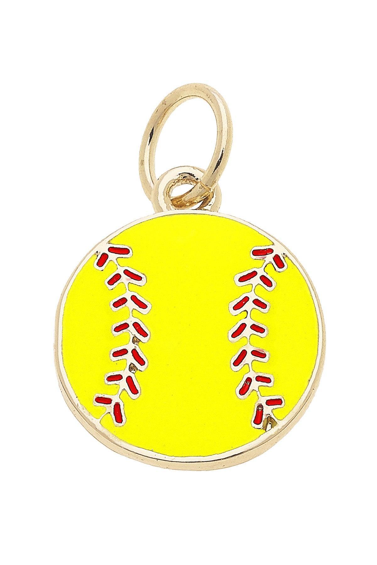 Softball Enamel Charm