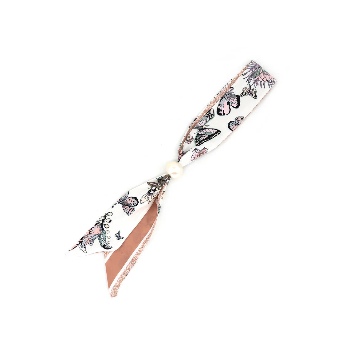 Pink Butterfly Scarf w/Beads