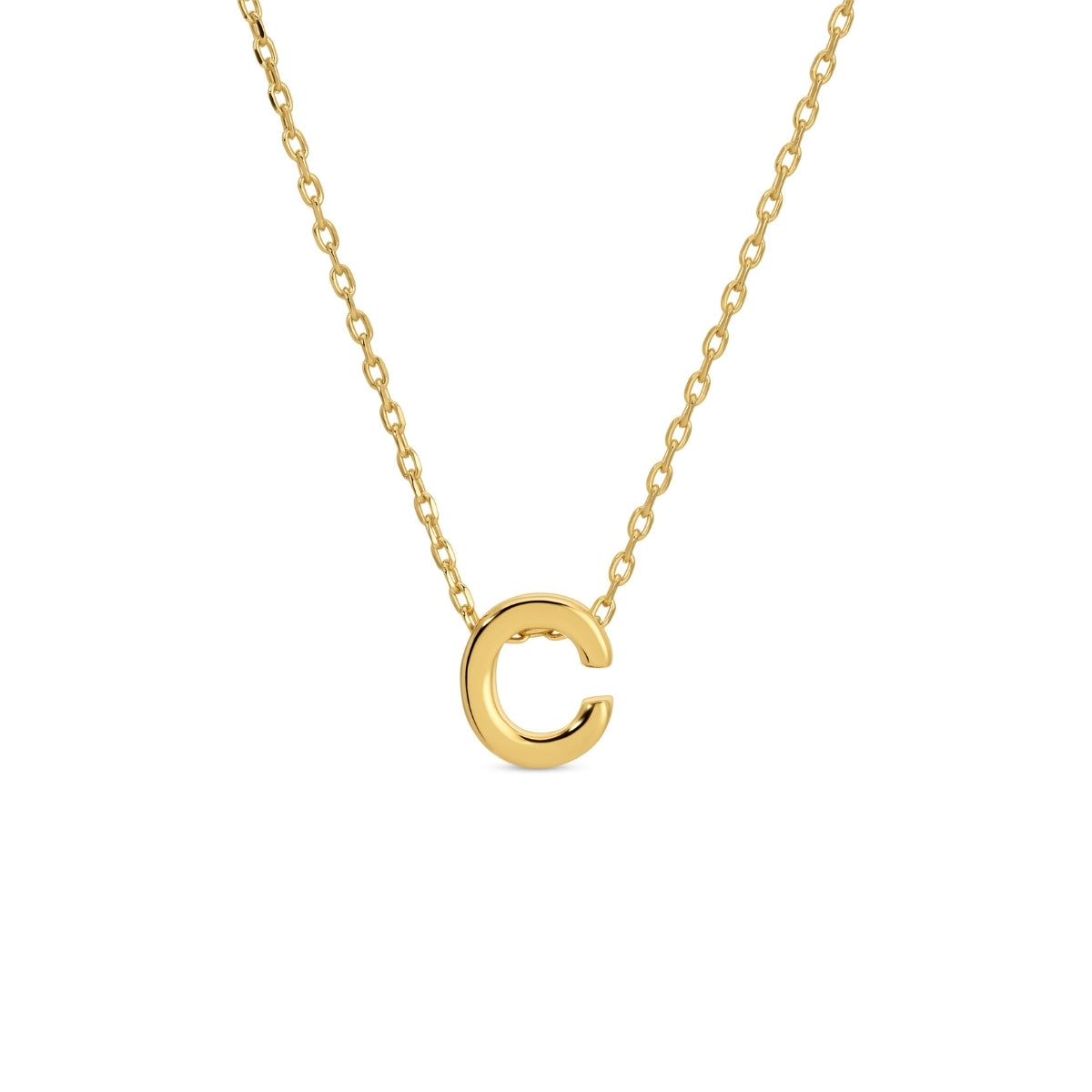 Gold Initial Necklace, C
