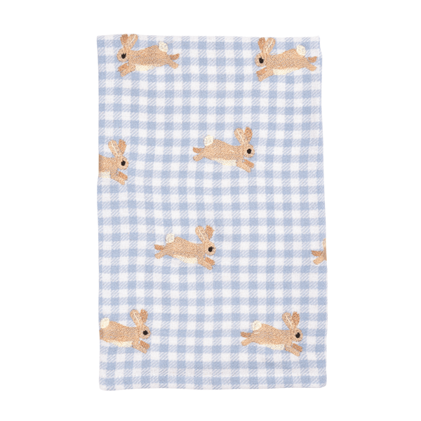 Embroidered Blue Bunny Towel