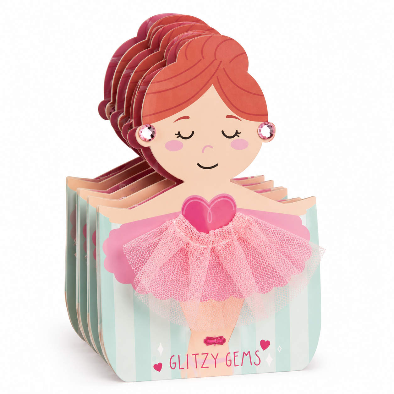 Red Hair Ballet Stick On Earrings