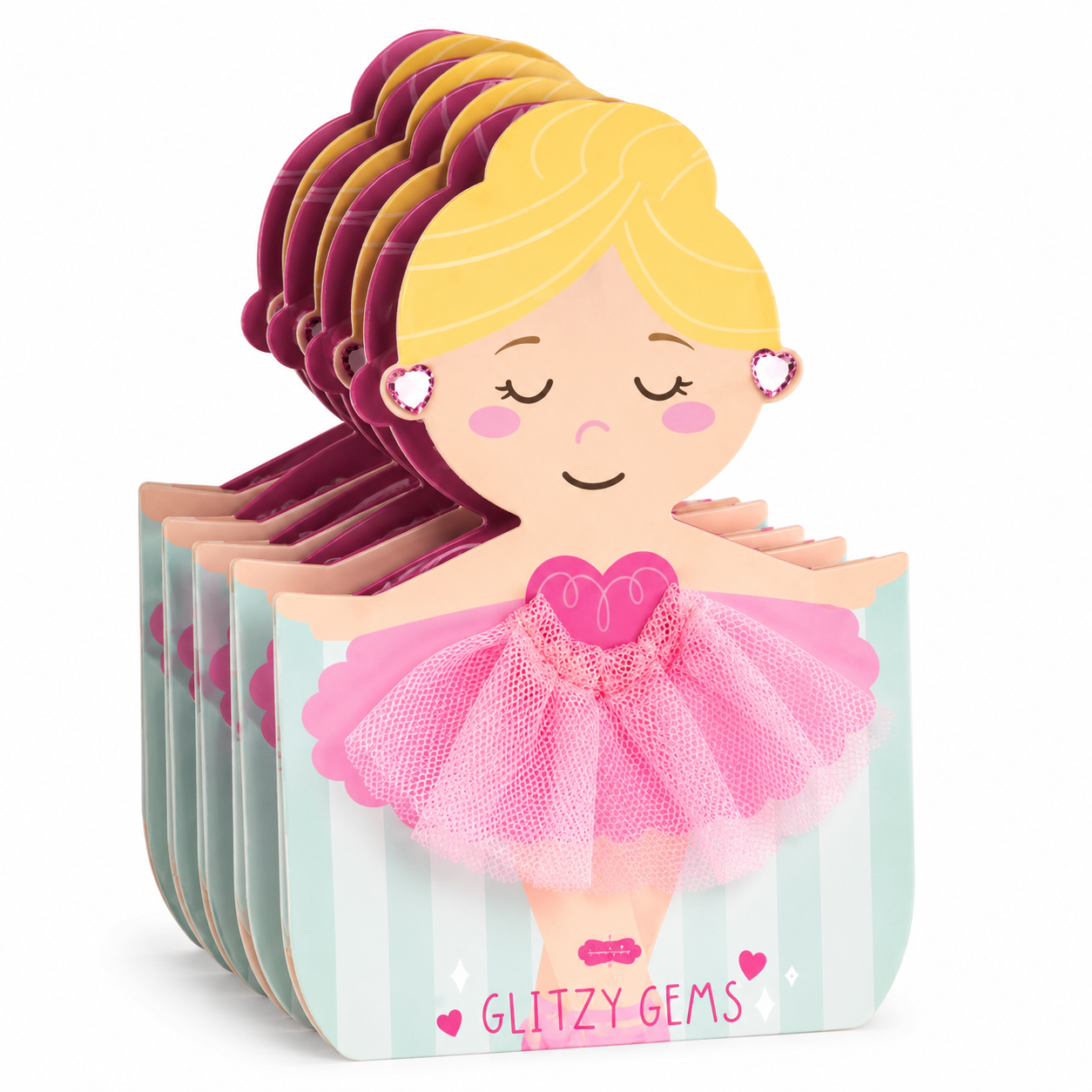 Blonde Ballet Stick On Earrings