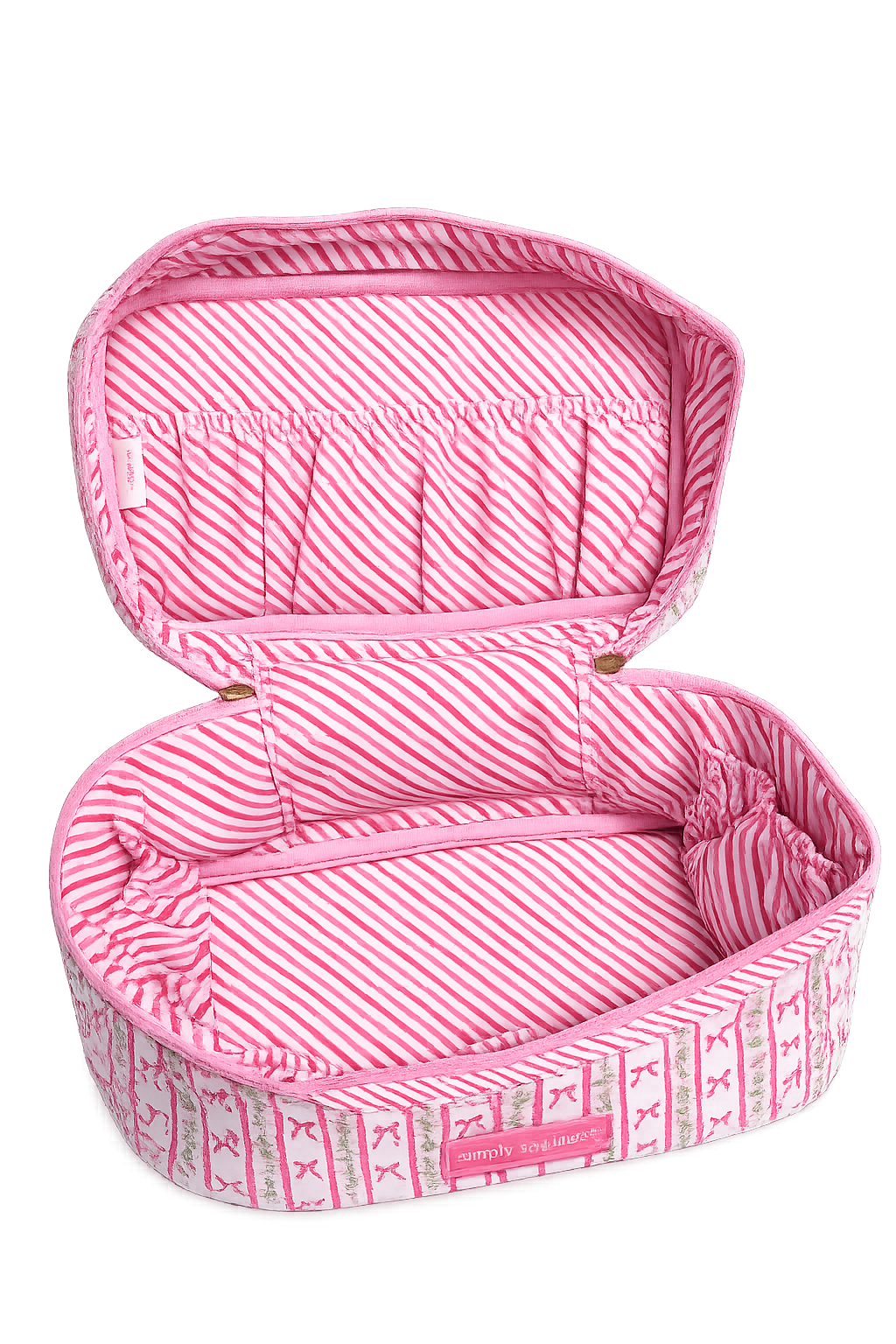 Quilted Makeup Case Blush Stripe