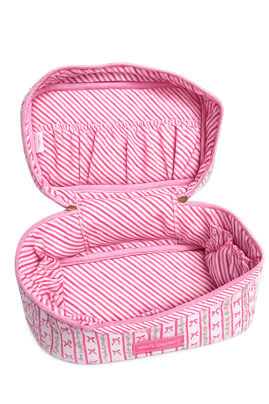 Quilted Makeup Case Blush Stripe