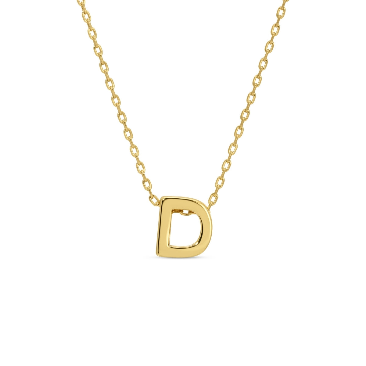 Gold Initial Necklace, D