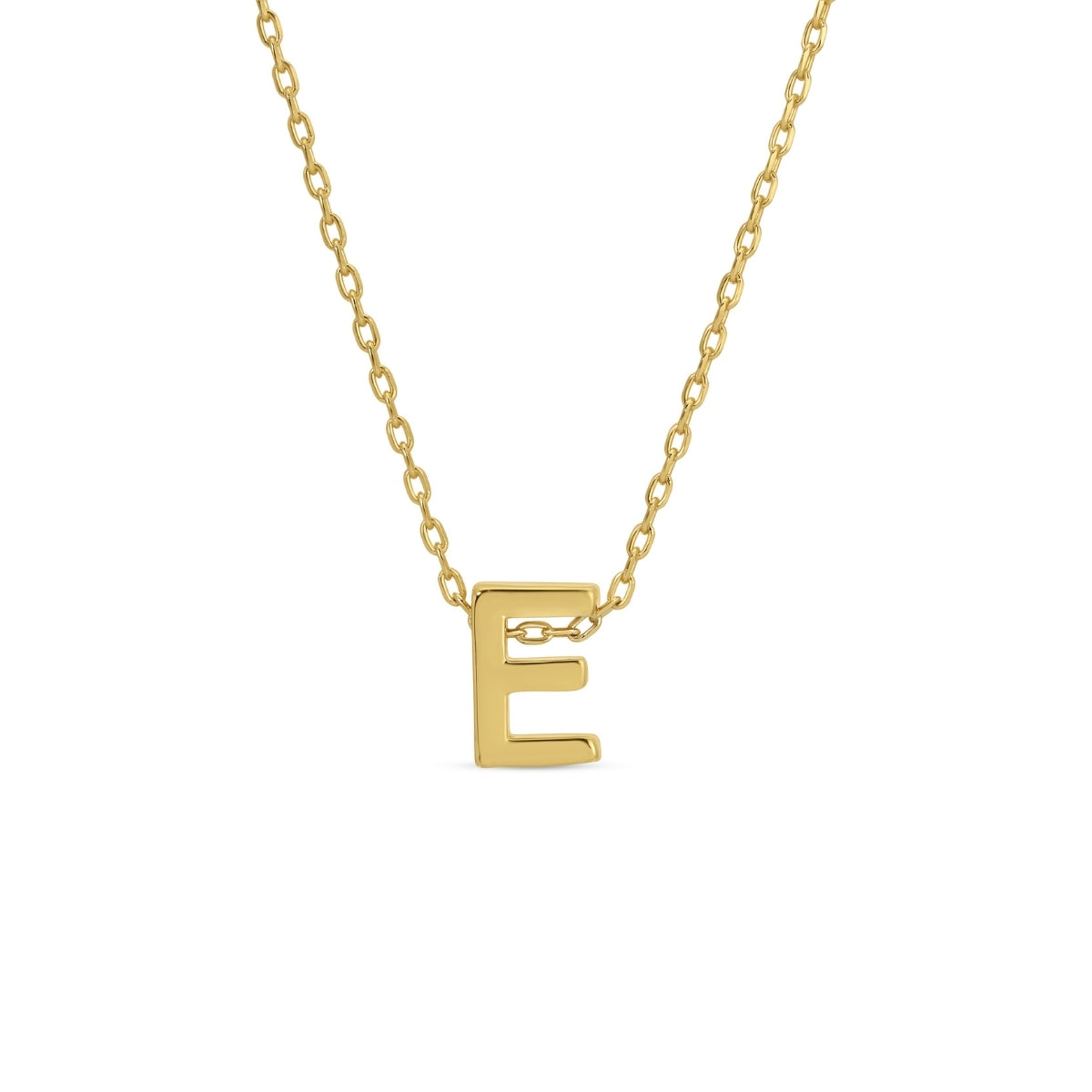 Gold Initial Necklace, E