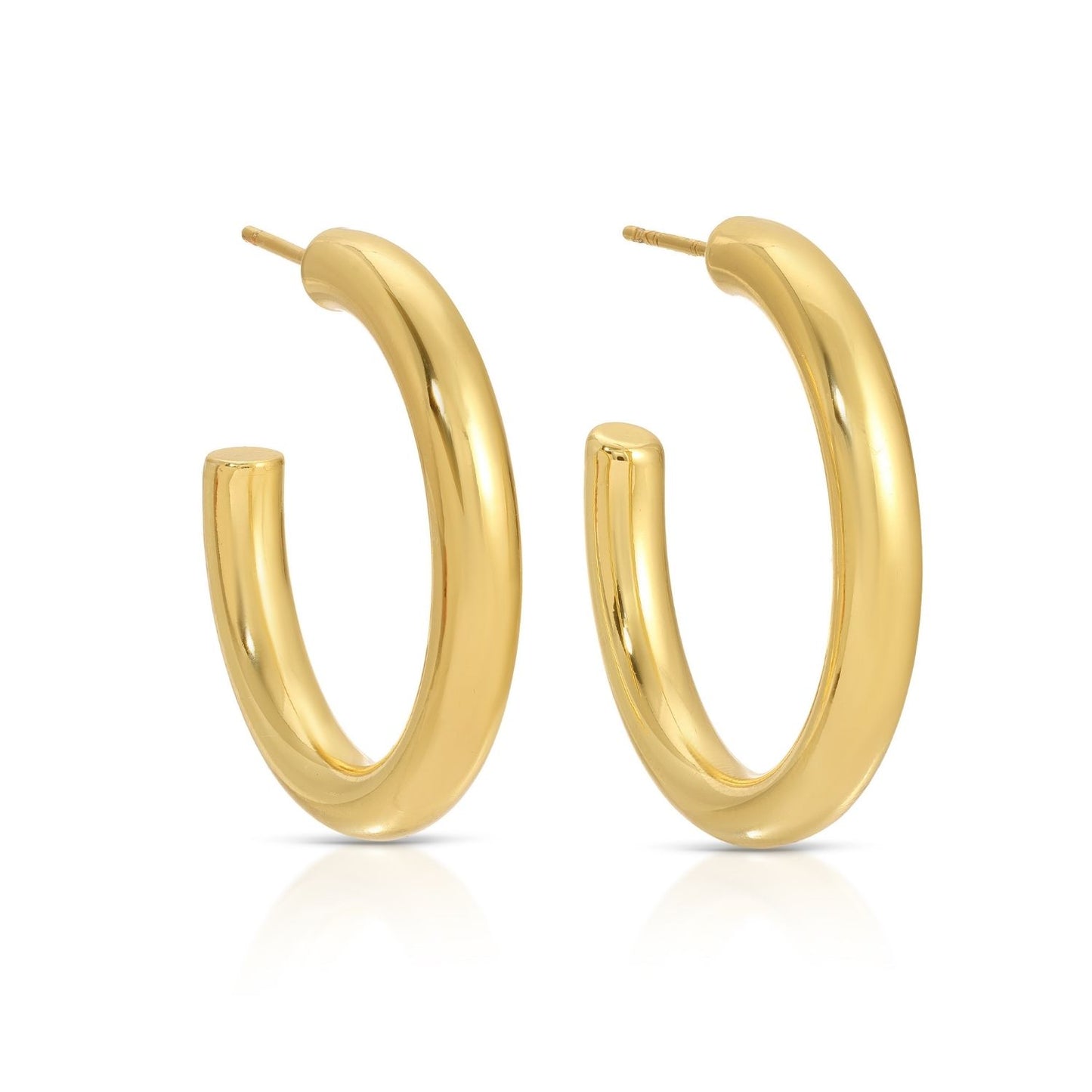 Gold Medium Thick Hoops