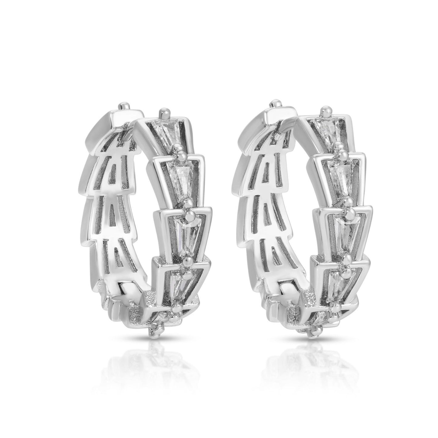 Earrings- Tapered CZ Huggies