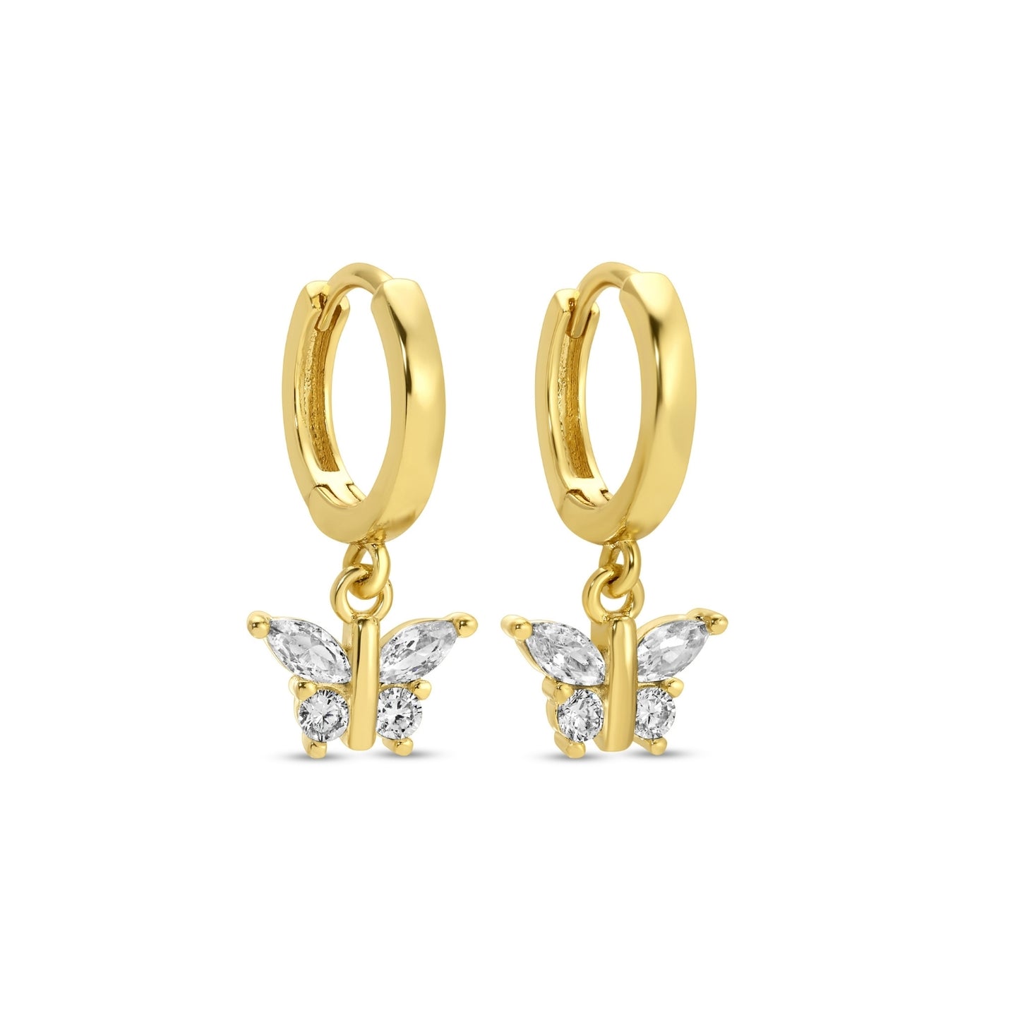 Earrings - Petite Butterfly Drop Huggies