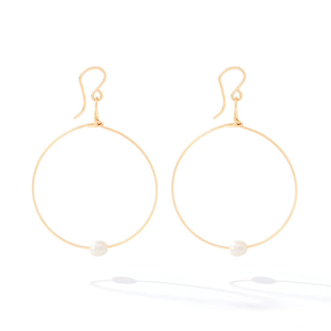 Breathe Earrings Gold - Pearl Stone