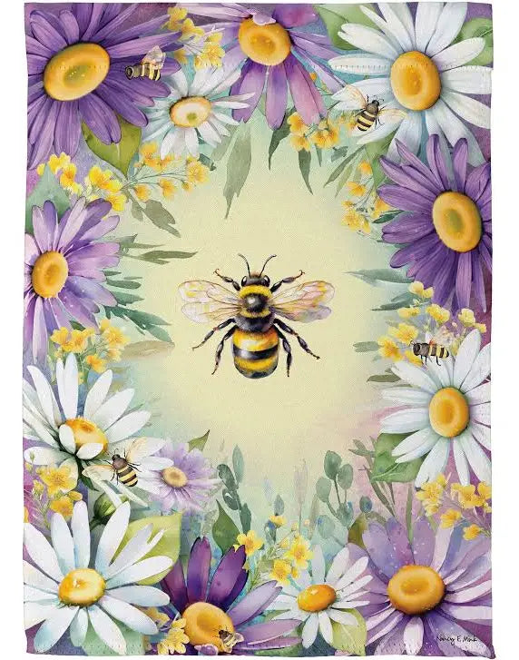 Buzzing Around Suede Garden Flag