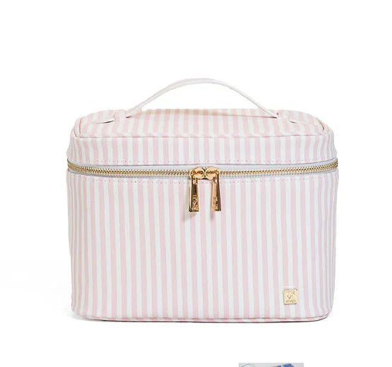 Luxe Vanity Train Case, Pimlico Stripe Pink