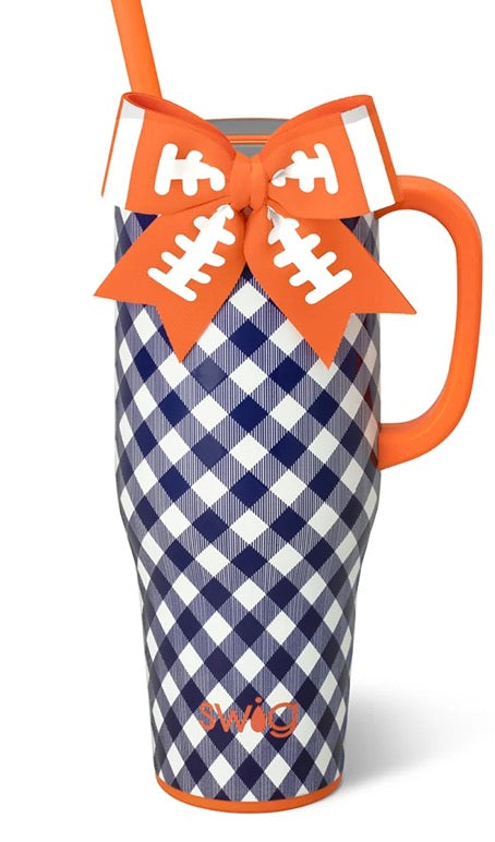 Gameday Gingham Navy + Orange Mega Mug 40oz