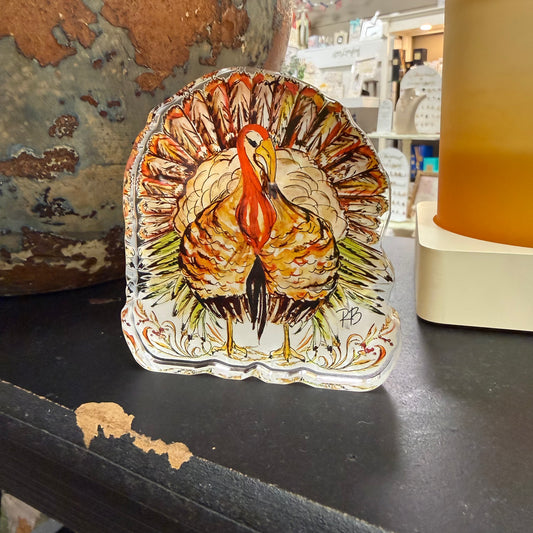 Small Acrylic Handpainted Thanksgiving Turkey