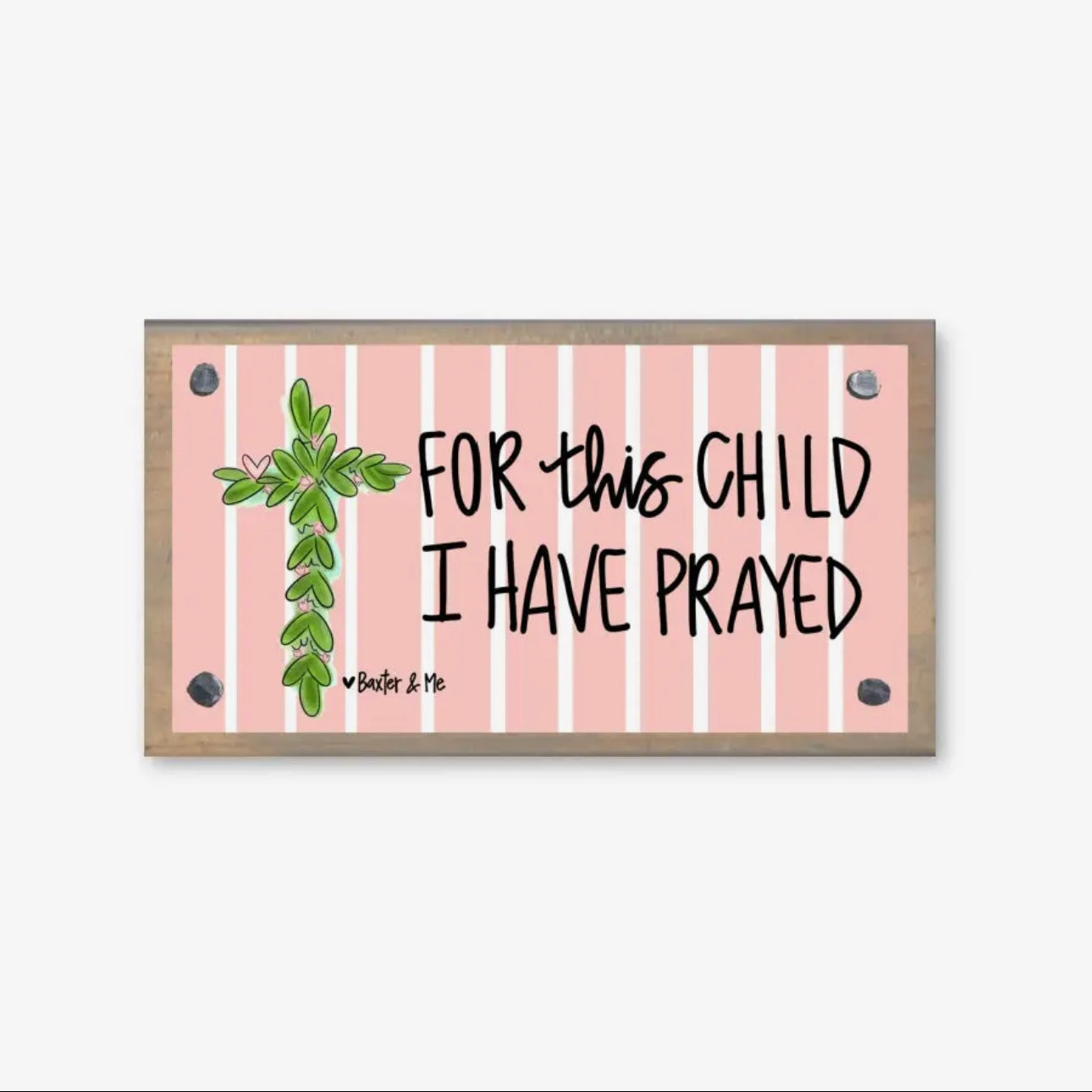 For this Child Pink Cross Happy Block