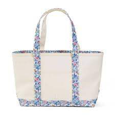 Medium Tote, Coated Canvas, Natural w/ Bridgehampton