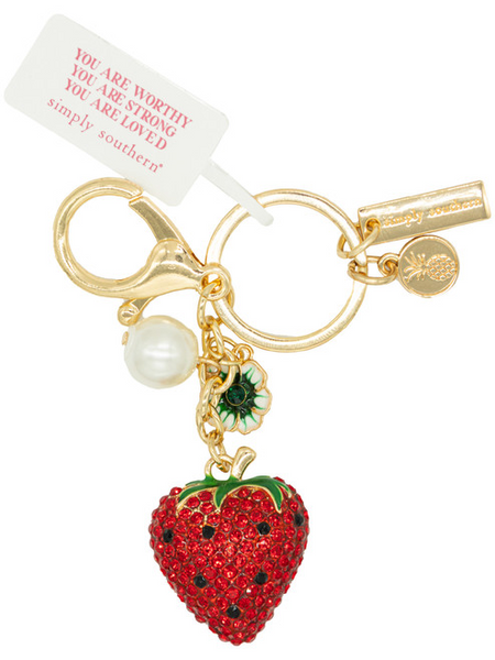 Bag Charm, Jewel Strawberry