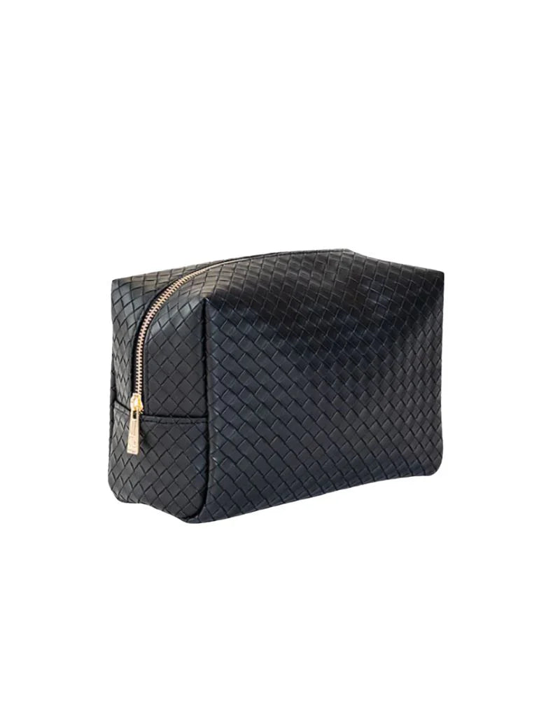 Luxe Everyday Cosmetic Bag, Woven Jet