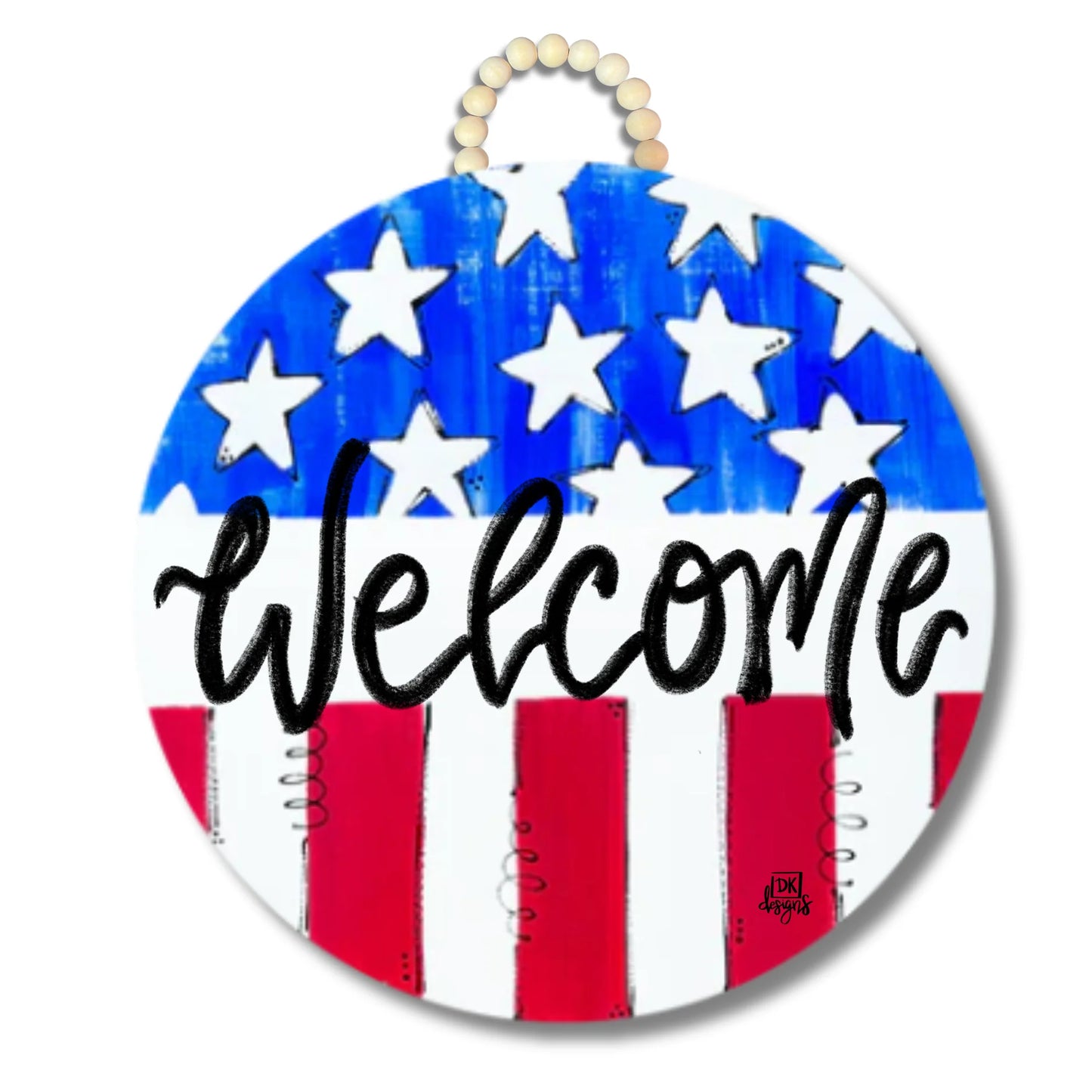 Door Hanger, Patriotic Flag "Welcome"