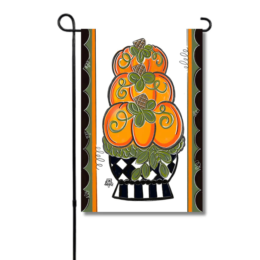 Garden Glam, Black and White Pumpkin Topiary