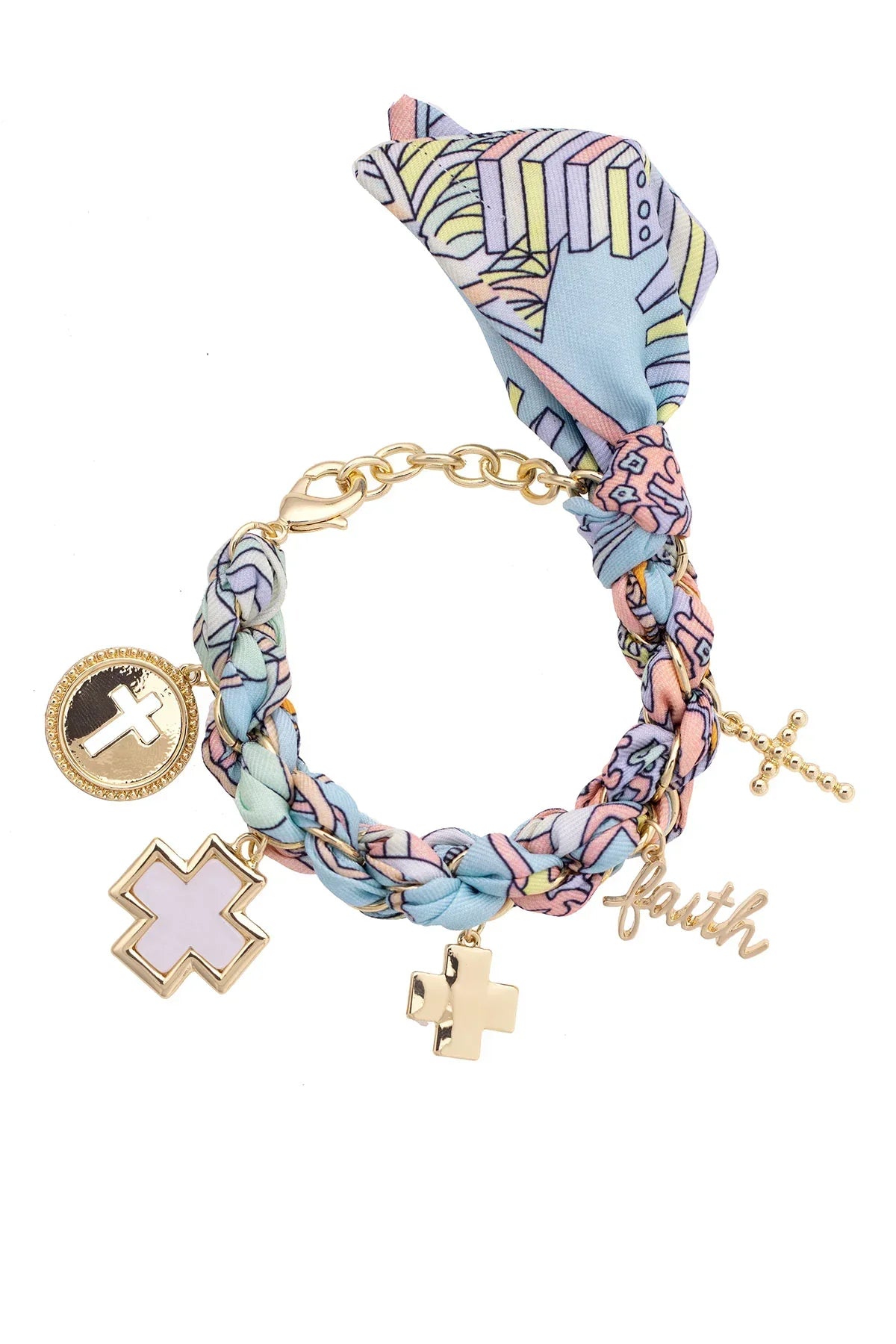 Louisa Scarf Chain Bracelet in Pastel Multi