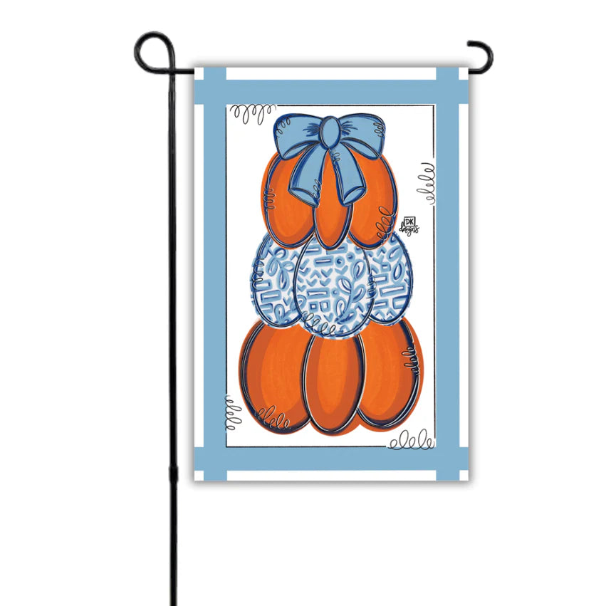 Garden Glam, Blue and White 2026 Pumpkin Stack