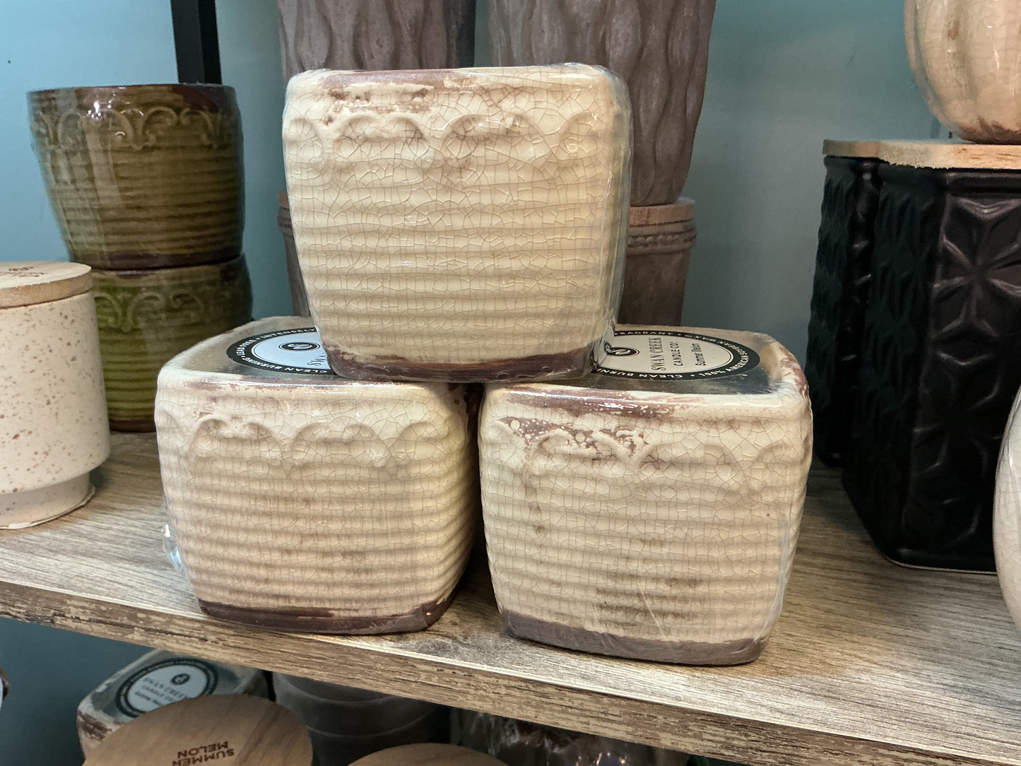 Summer Melon, Vintage Square Pot