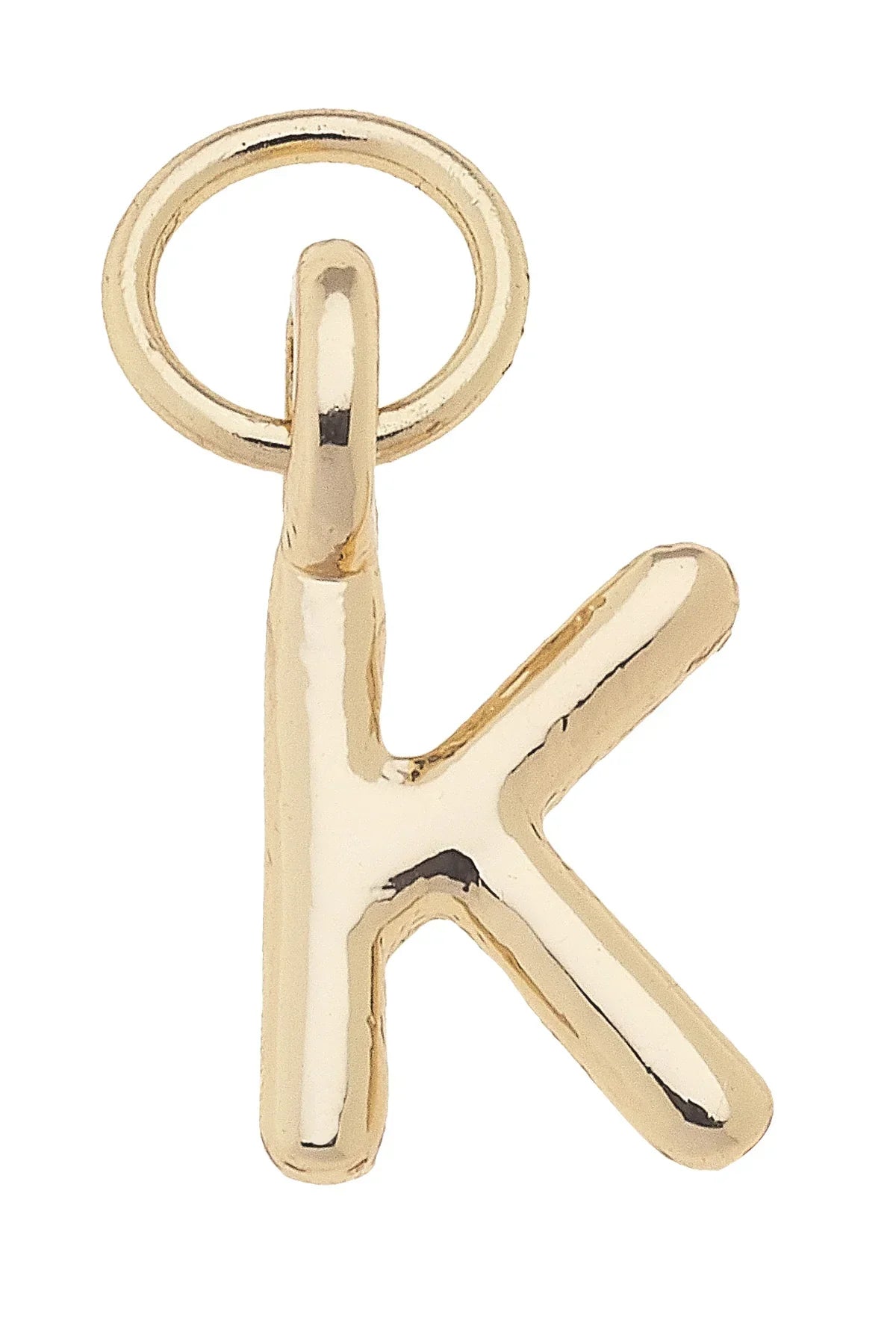 Mini "K" Initial Charm in Shiny Gold