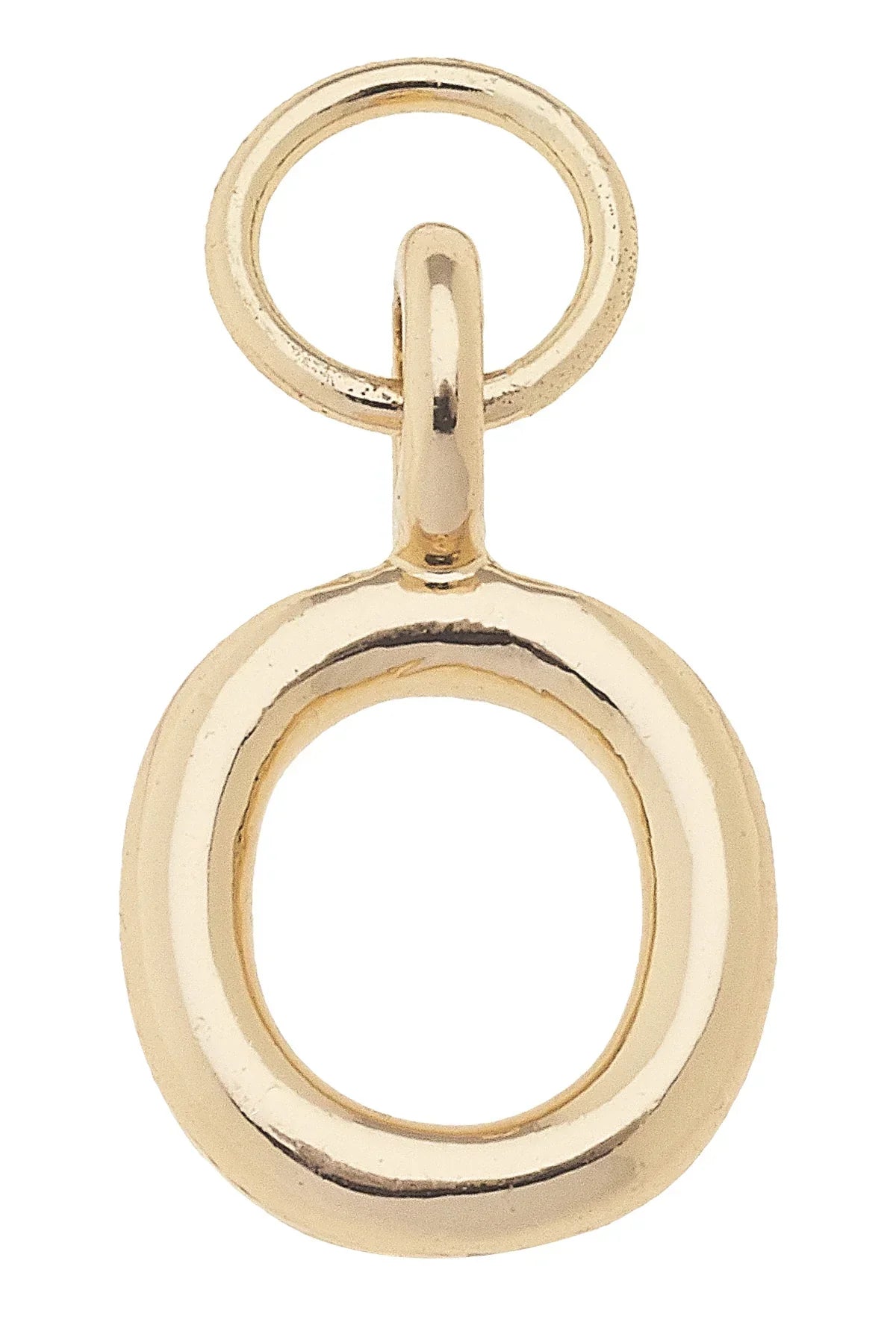 Mini "O" Initial Charm in Shiny Gold