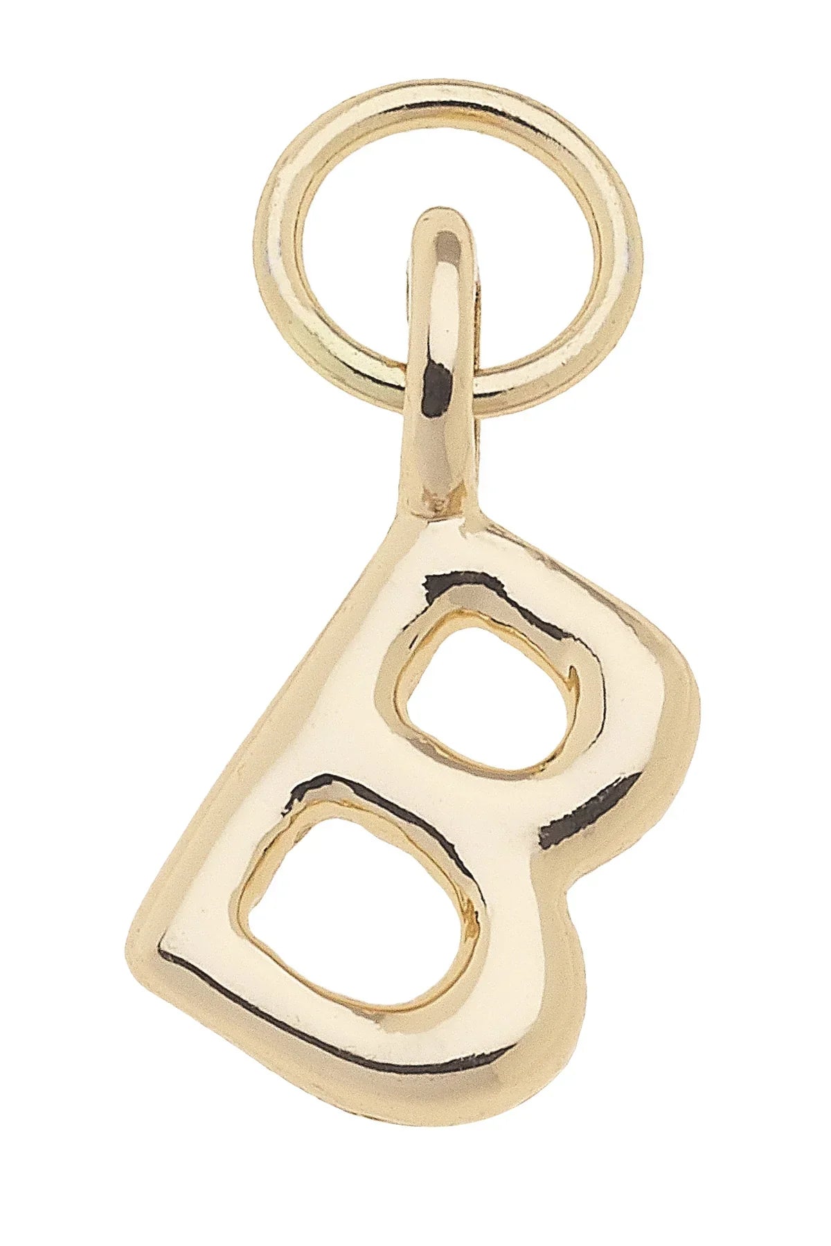 Mini "B" Initial Charm in Shiny Gold