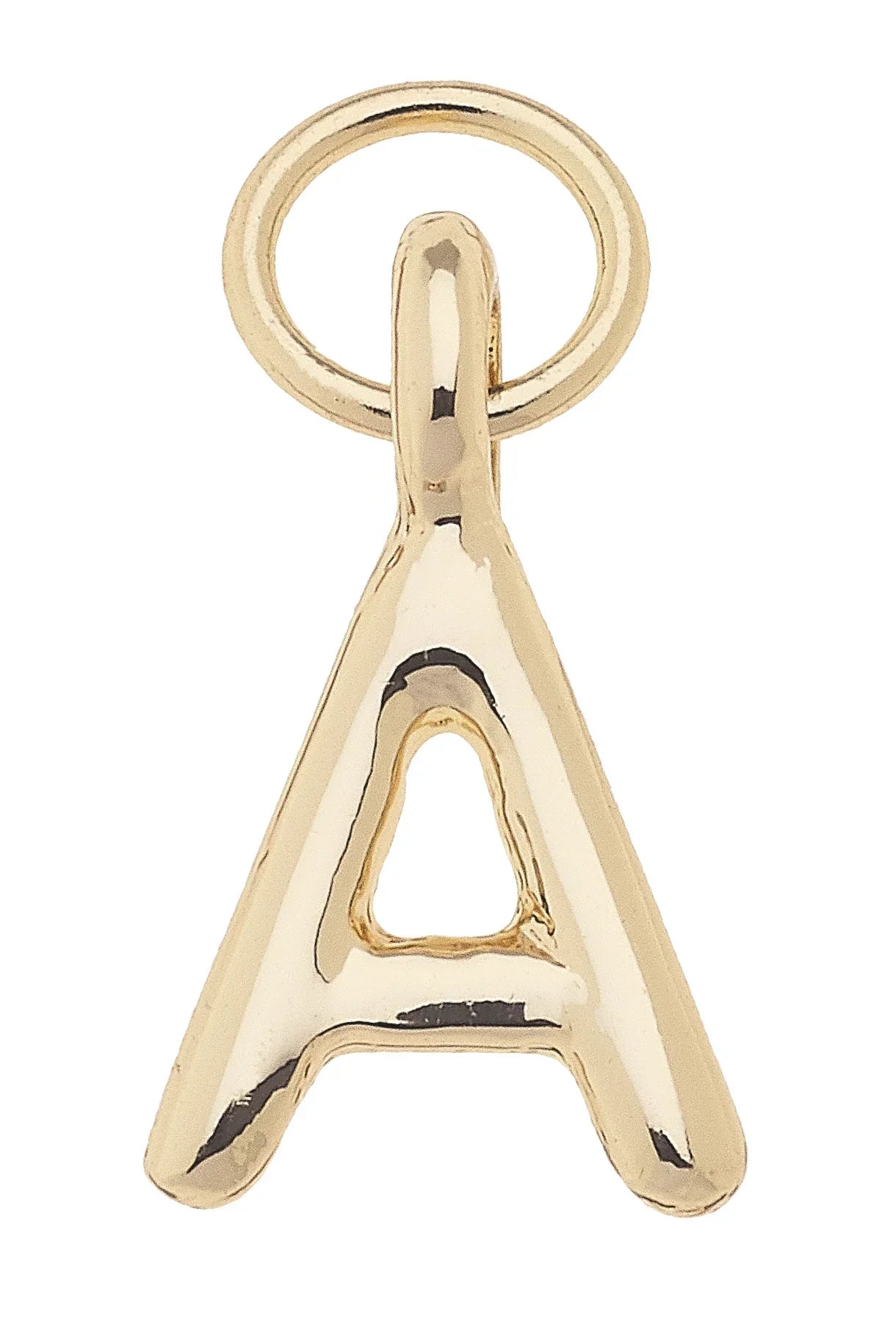 Mini "A" Initial Charm in Shiny Gold