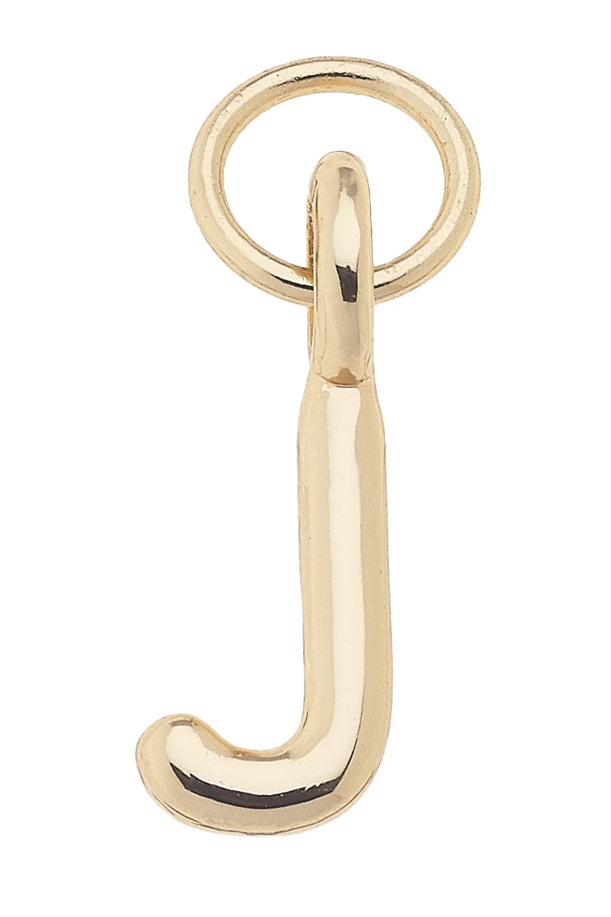 Mini "J" Initial Charm in Shiny Gold