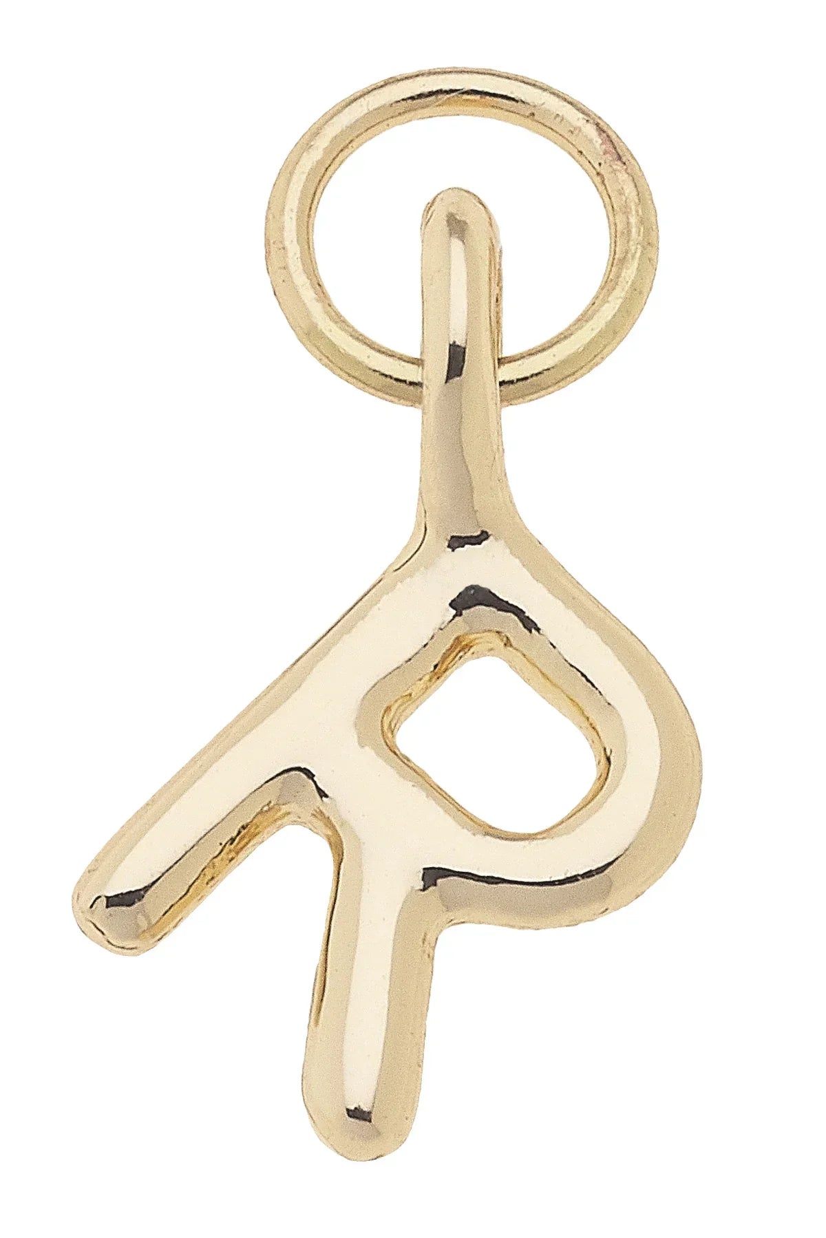 Mini "R" Initial Charm in Shiny Gold