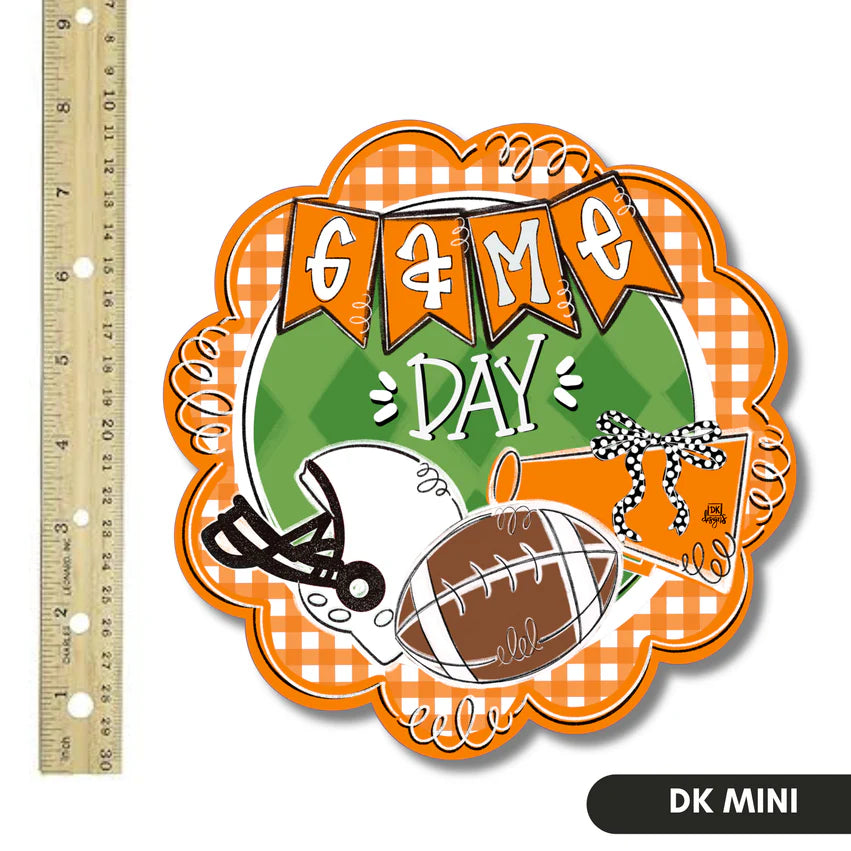 Door Hanger Attachment, Orange And White Game Day Scallop Mini