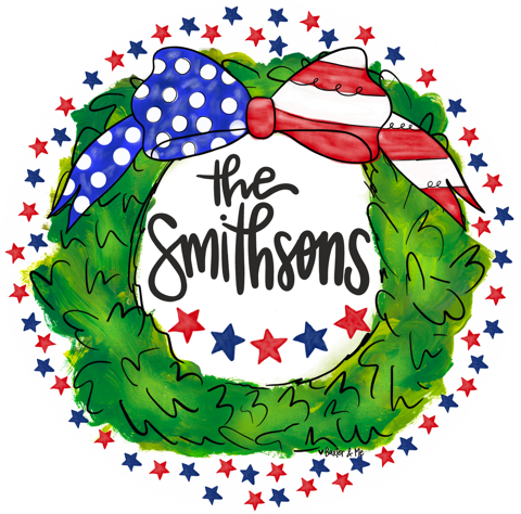 Custom Door Hanger - Patriotic Bow PDH1197