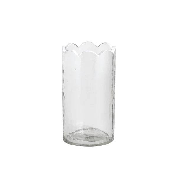 Small Scalloped Glass Bud Vase