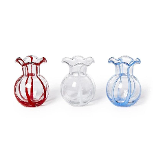 White Ruffled Ribbon Vase