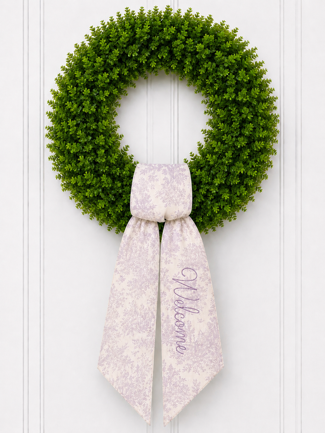 Welcome Purple Wreath Sash