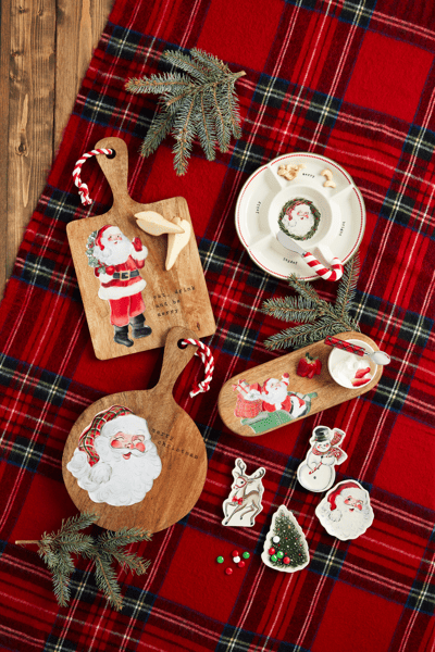 Santa Sleigh Enamel Tray & Dip Set