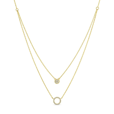 Round Pavé Double Appeal Necklace