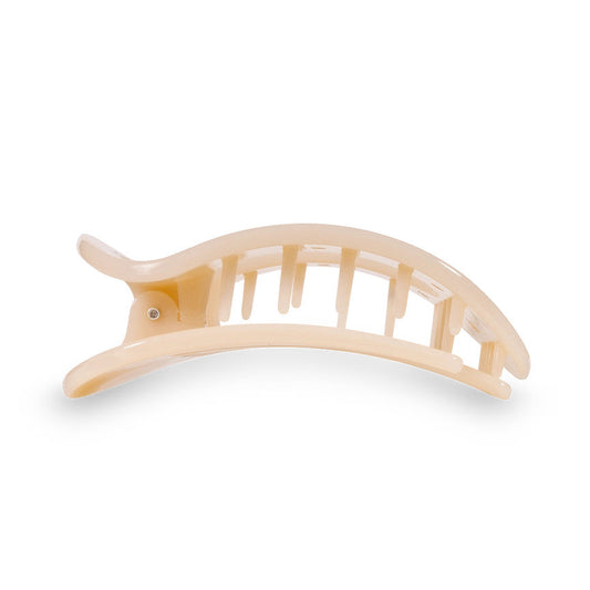 Almond Beige Flat Round Hair Clip Medium