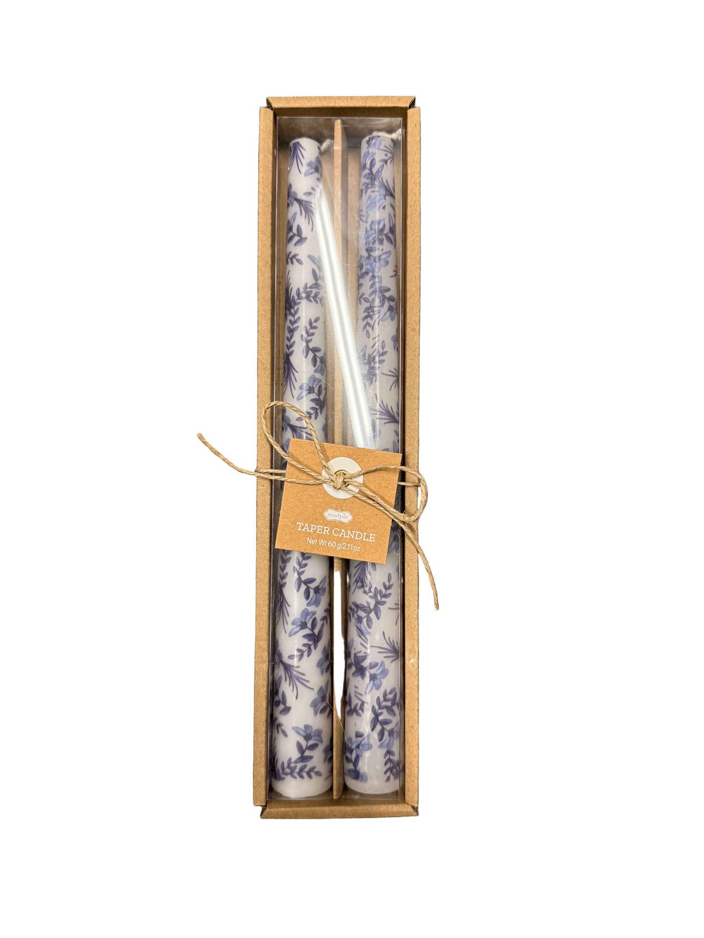 Block Print Flower Vine Taper Candles