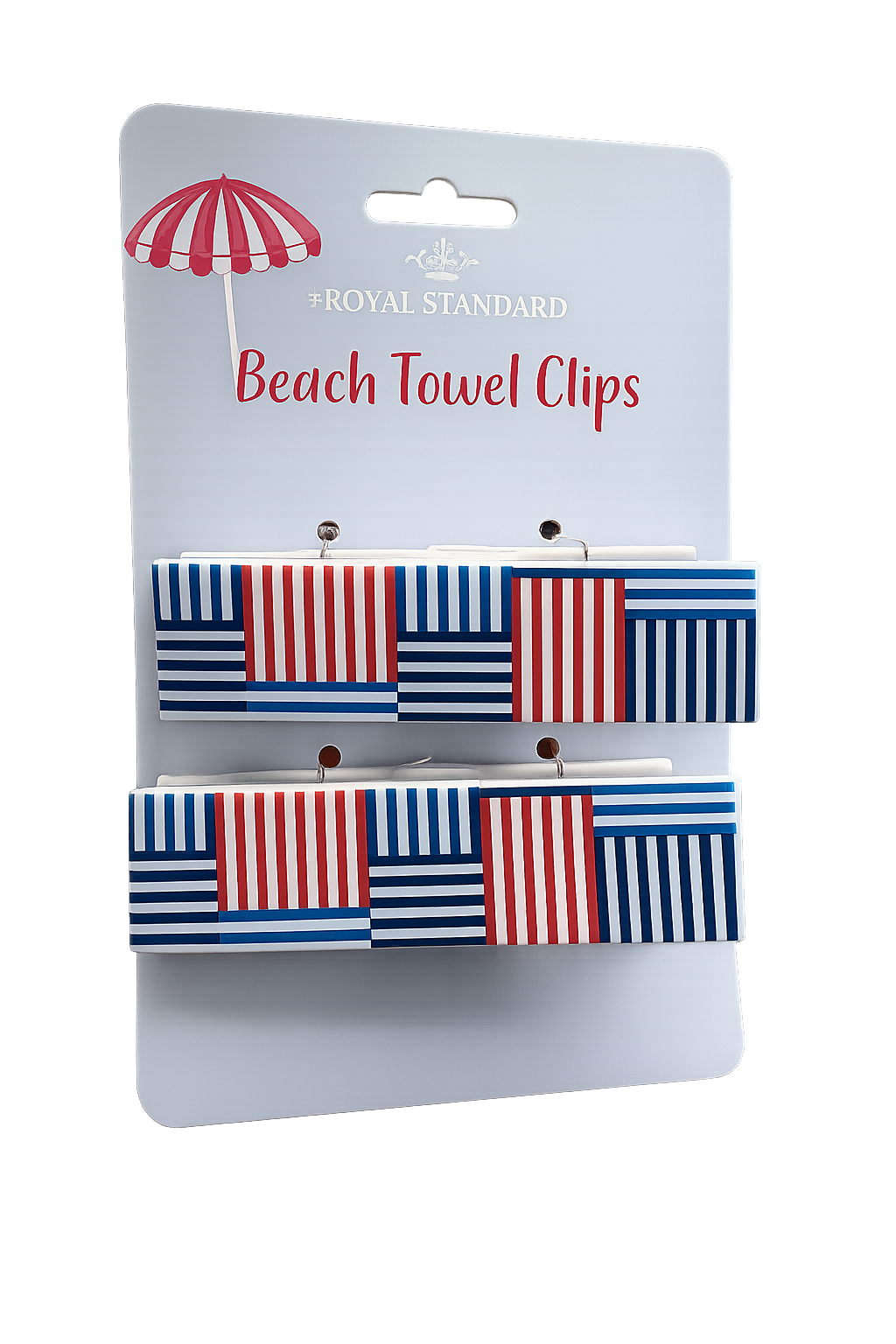 Freeport Stripe Beach Towel Clip Set