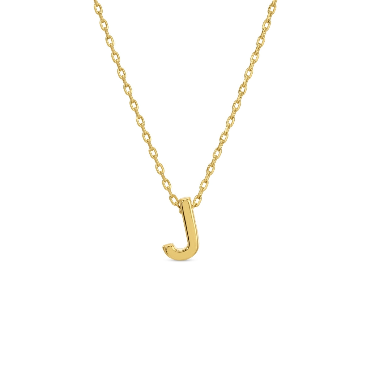 Gold Initial Necklace, J