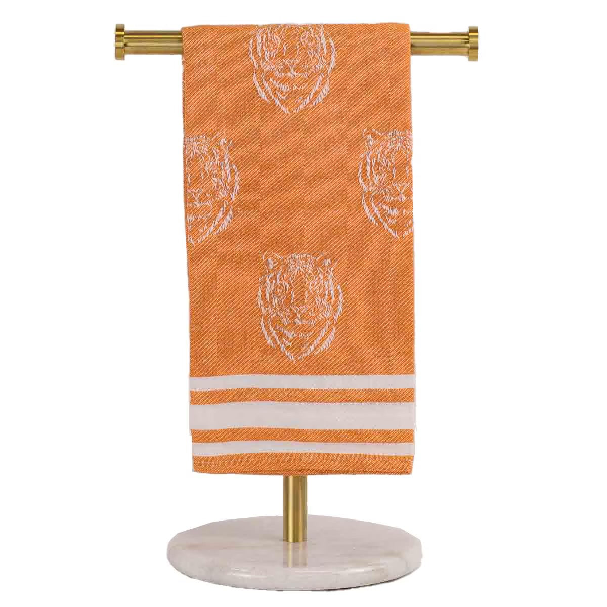 Jacquard Tiger Hand Towel, Orange