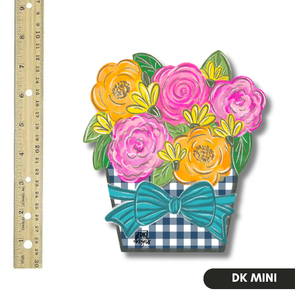 Door Hanger Attachment, Gingham Flower Jar Mini