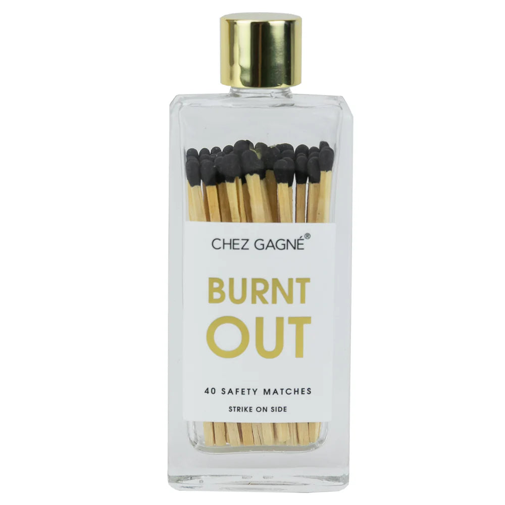 Burnt Out - Black Matches in Glass Bottle