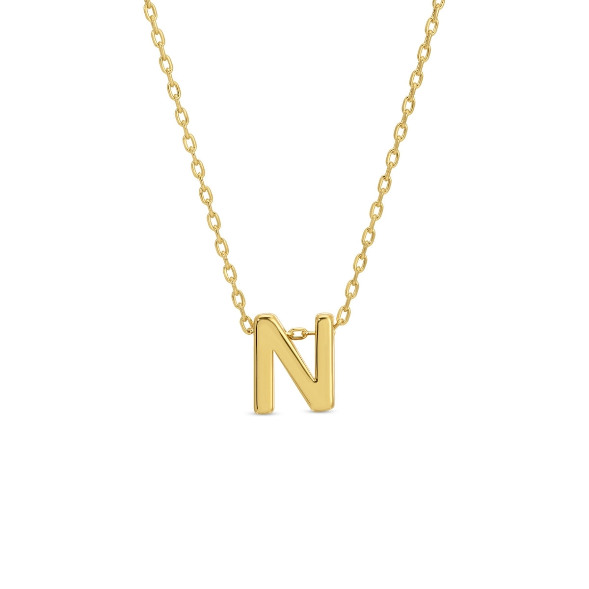 Gold Initial Necklace, N