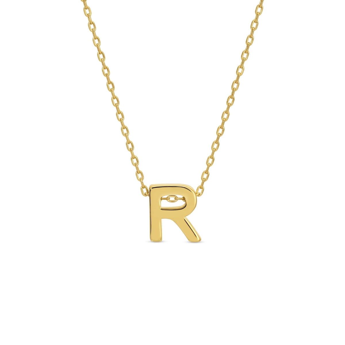 Gold Initial Necklace, R