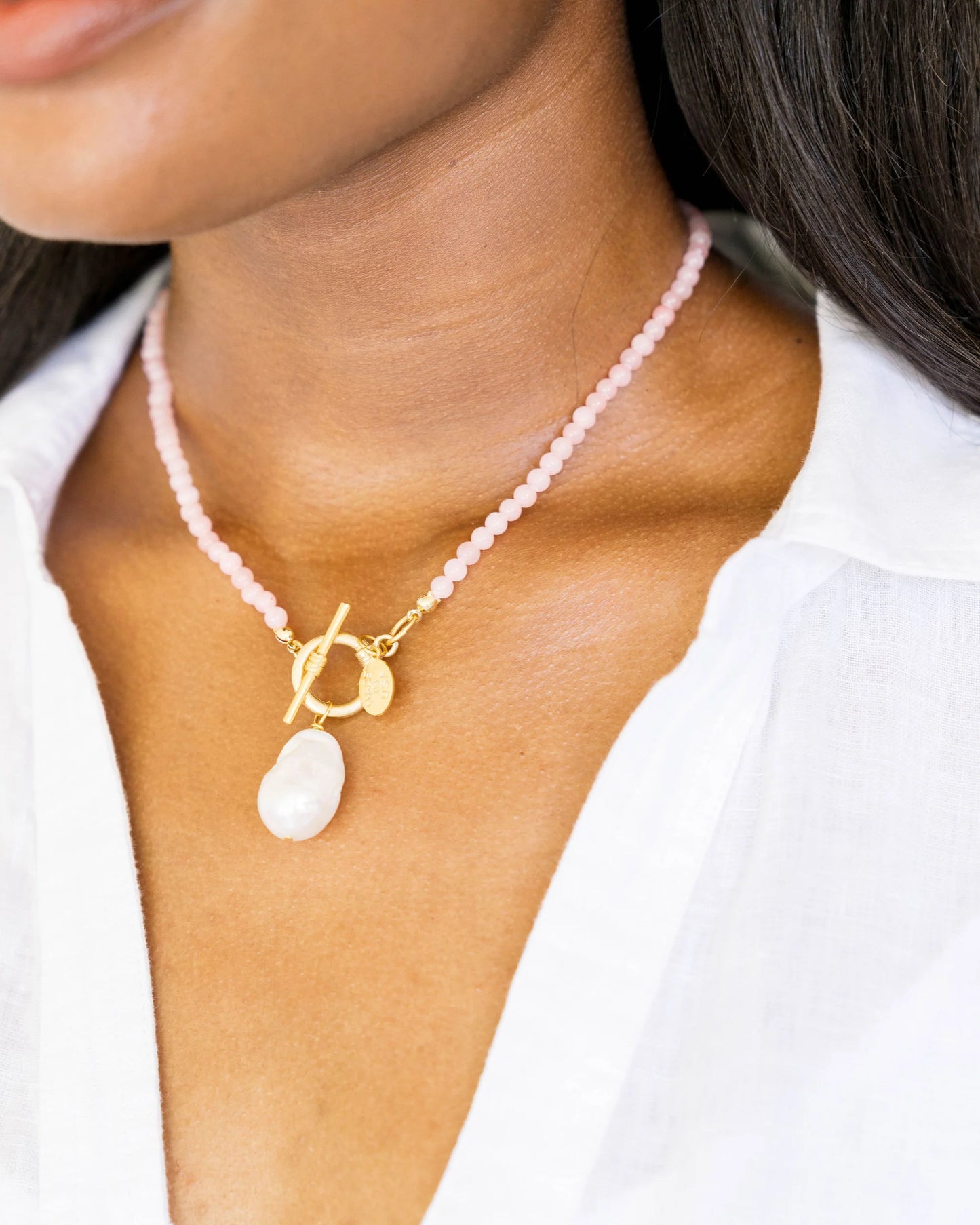 Katie Necklace, Light Pink